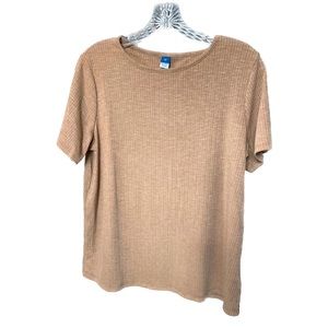 NWT Old Navy Tan Ribbed Knit Luxe T shirt